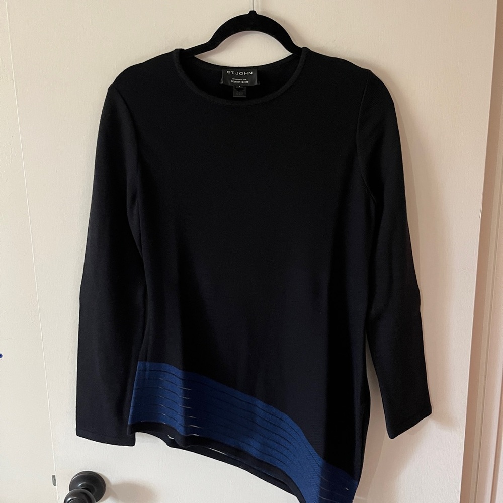 St. John Black Knit Top